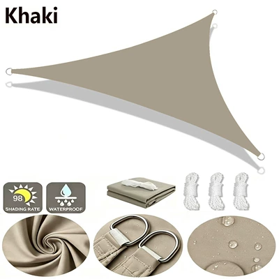 Household Triangular Rainproof: Avtomobil yan çətirləri - khaki-color-2x2x2m