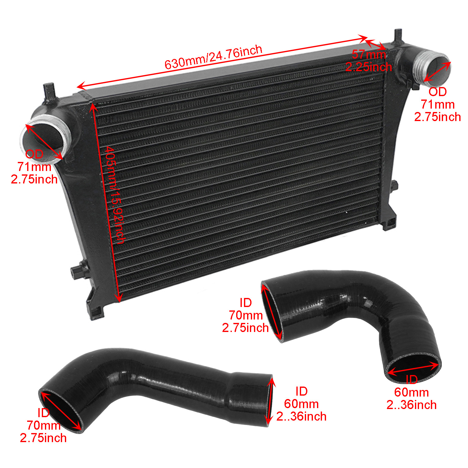 Car Modified Intercooler Suitable for Volkswagen Golf Mk7 Ea888 Gti Audi A3 S3 Intake Cooling