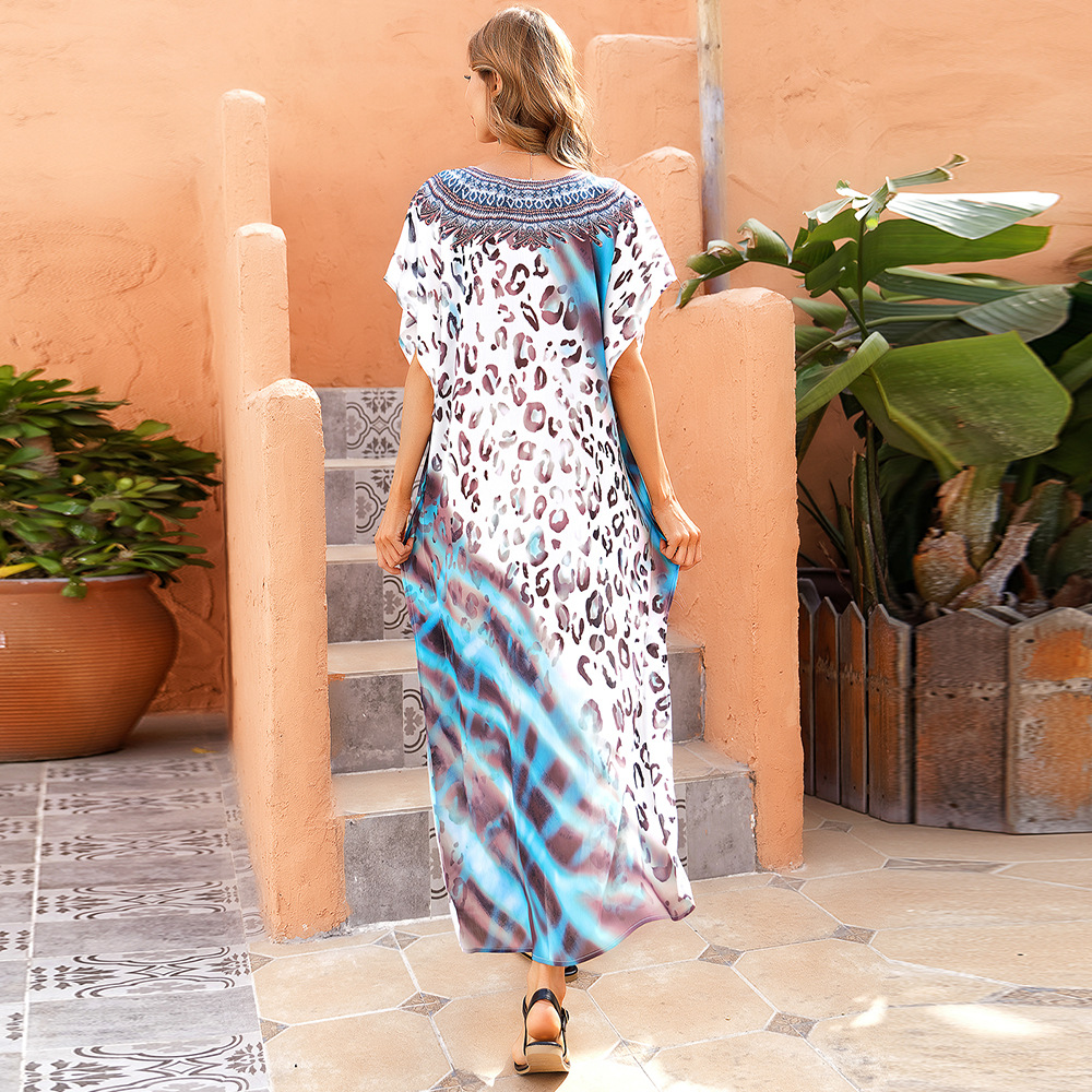 Cruzar la frontera europea y americana Polka Dot impreso blusa de playa sexy traje de vacaciones casual protección solar camisa bikini blusa SY01