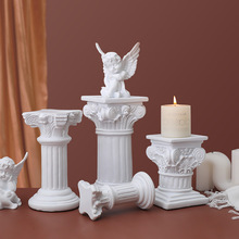欧式创意礼品婚庆装饰柱子家居软装欧美风复古罗马柱天使雕塑摆件