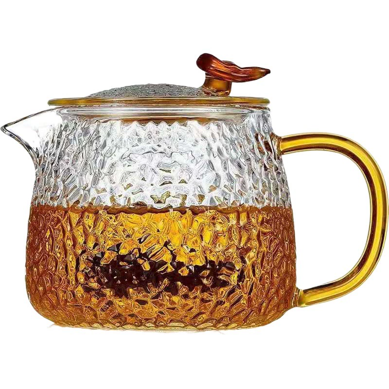 Винтаж Молоток Узор Стеклянный Чайник Бытовой Фильтр Из Боросиликатного Стекла Чайник Красочная Ручка Чайник