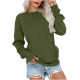 European and American cross-border women's clothing 2023 autumn and winter New Amazon hot selling solid color round neck loose long sleeve women's sweater in stock