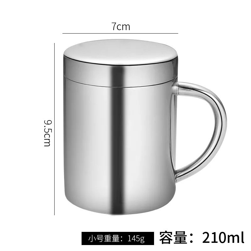 316不锈钢马克杯轻奢高级感带盖水杯双层防烫咖啡杯学生保温水杯|undefined