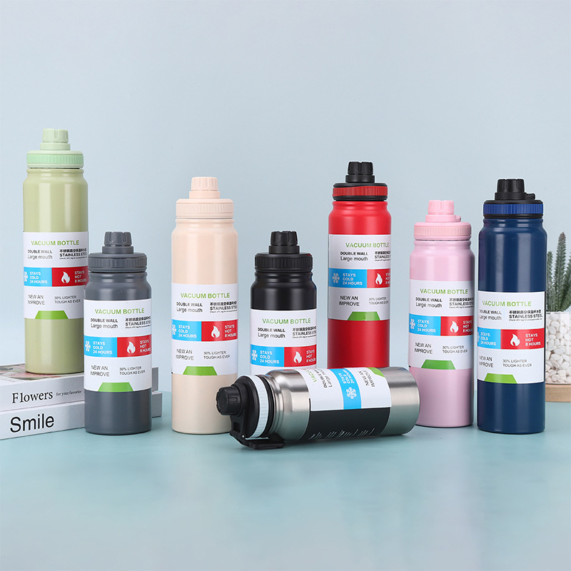 定制304不锈钢双层真空保温杯大容量手提太空壶户外便捷运动水壶