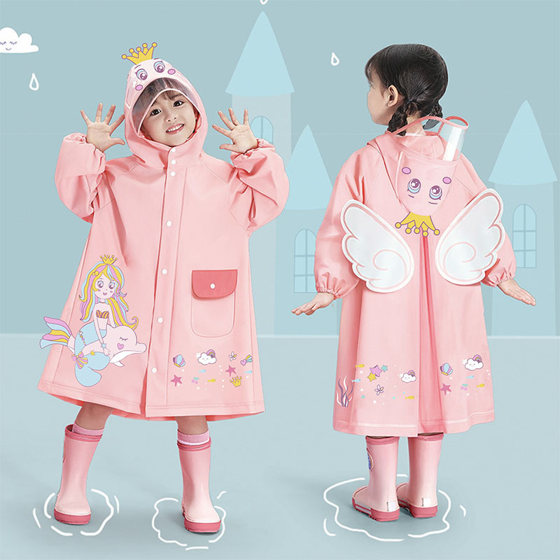Children's Raincoat Rainproof Male and Female Baby Waterproof School Raincoat Small and Medium-Sized Children Kindergarten Primary School Students Durable Poncho