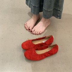 法式晚晚风蝴蝶结芭蕾舞单鞋2025春秋新款百搭通勤软底奶奶鞋