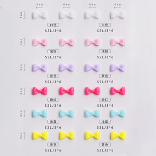 Nail Art Accessories Princess Style Three-Dimensional Solid Color Bowknot White Nail Art Accessories Bow Tie Nail Decorations Wholesale