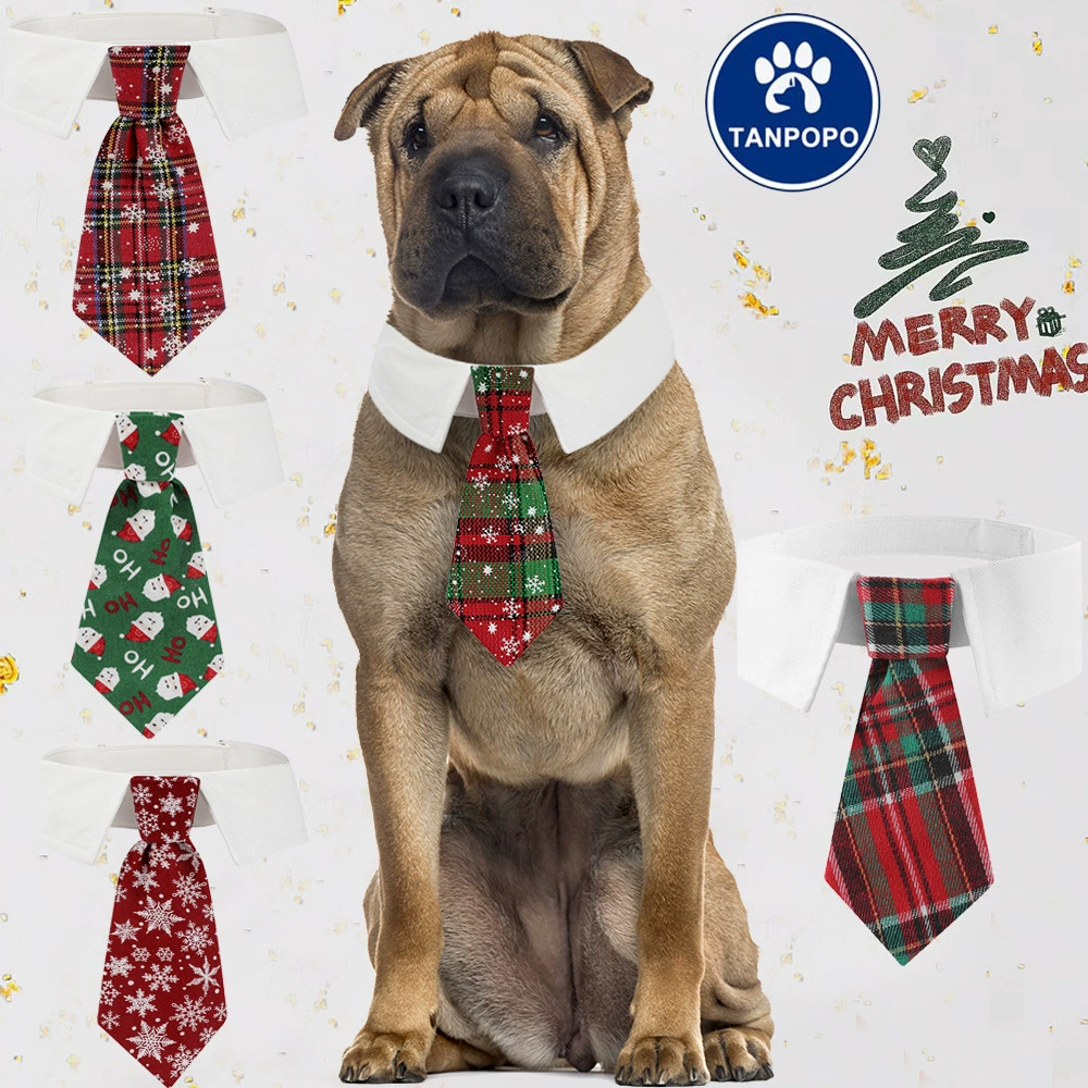 Трансграничные новые рождественские домашние животные галстук-полотенце снежинка Санта-Клаус ошейник собака одежда фабрики прямых продаж