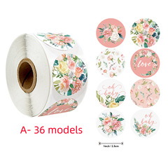 Bulk roll seal labels for floral handmade crafts wedding decorations self-adhesive stickers labels