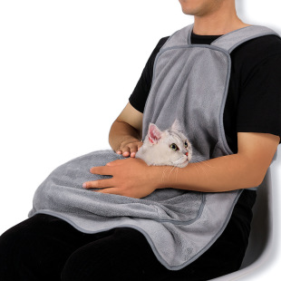 Cross-Border Cat Grooming Apron, Arctic Velvet Ultra-Soft Cat Grooming Apron, Foot-Proof Cat Grooming Apron, Non-Stick Cat Grooming Apron, Cat Clothes