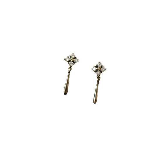 S925 sterling silver plated 14K gold-plated diamond exquisite earrings simple temperament versatile internet celebrity earrings earrings