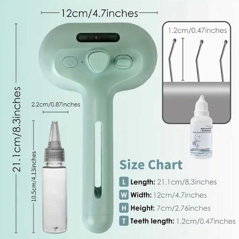 Peine en aerosol para mascotas transfronterizo Peine de aguja Peine para gatos Peine para depilación Peine en aerosol para nudos abiertos Peine para cabello flotante con cepillo para masaje y limpieza