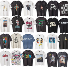 SAINT MICHAEL 24SS�Ѽyӡ���Ӯ�����ˮϴ���fVintage����T����Ů