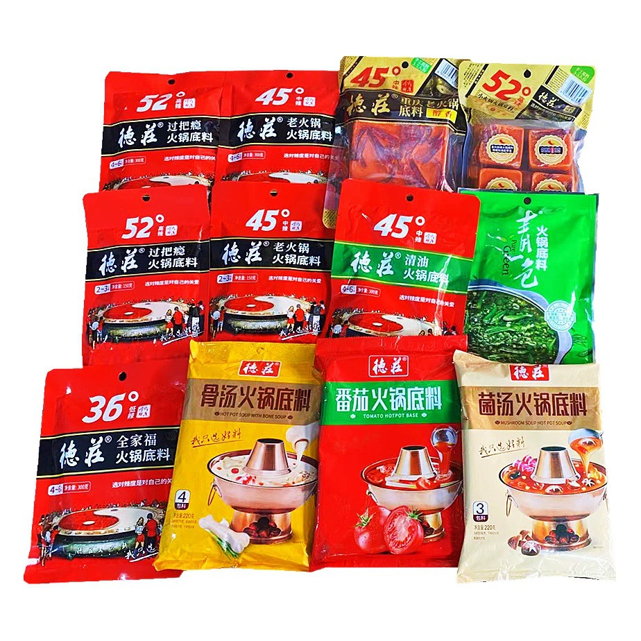 Горячий горшок приправы оптом мелкие кусочки Dezhuang пряный горячий горшок приправы три свежих не пряный грибной суп горячий горшок все прозрачное масло