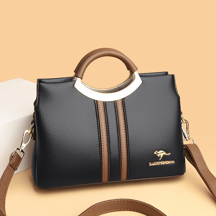 Bolsos de mujer europeos y americanos de moda, bolsos de mano sencillos y elegantes con asa rígida, gran capacidad, bolsos de hombro y bandolera multicapa con diseño de cadena.