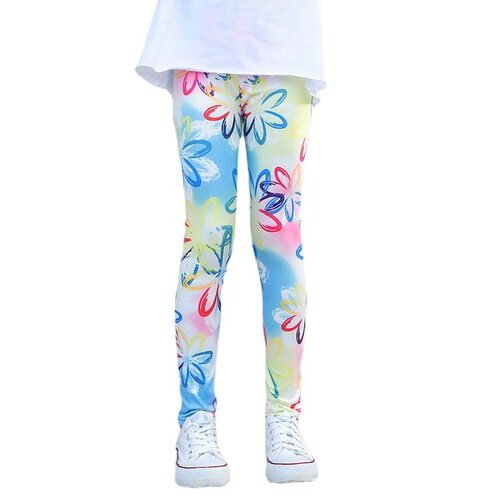 Girl's leggings for spring and autumn, thin children's printed tight pants for babies, Korean-style elastic long pants