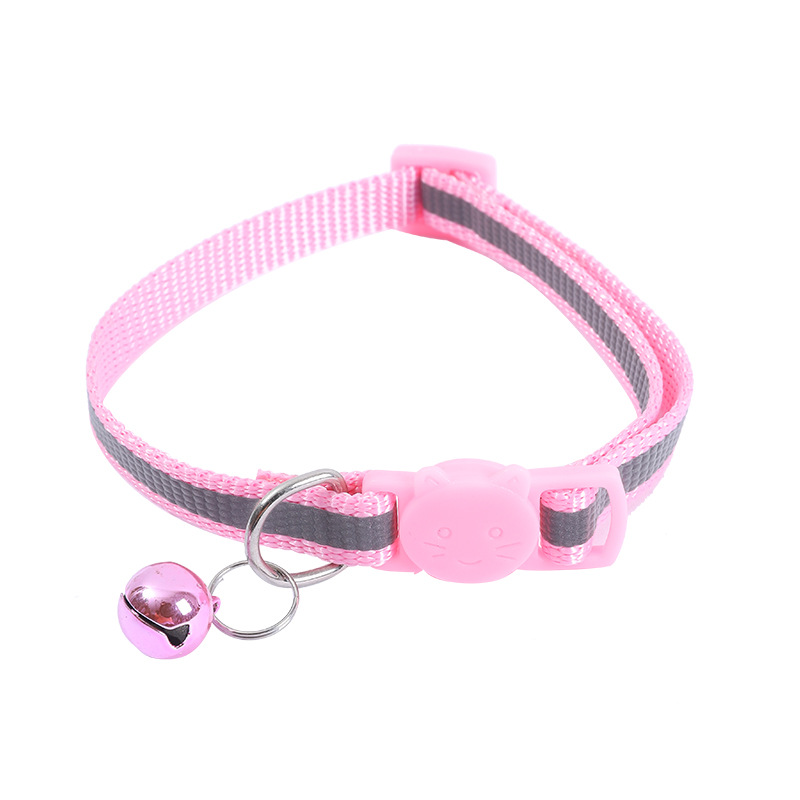 Collar de gatito ajustable de 1.0CM con barra reflectante, campana, collar de gato, cinturón de gato de nailon, cuerda de tracción, manga de cuello de gato