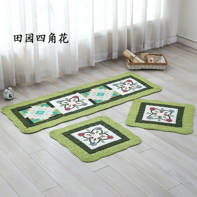 Seat cushion, seat cover — Pure Cotton Car Seat Cushion Three-Piece - pure-cotton-square-flower-5050cm-front-row-single-piece