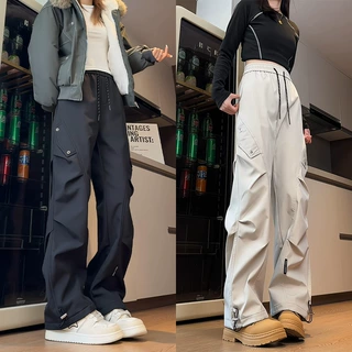 定制/HK9661秋冬美式工装三防加绒冲锋裤高街风男女同款宽松大码