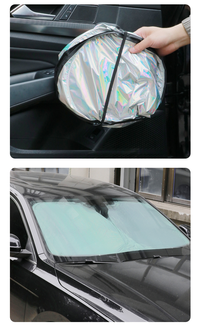 Car Front Windshield Sunshade Laser Sunshade Titanium Silver Heat Insulation Sunshade Car Sunshade Umbrella