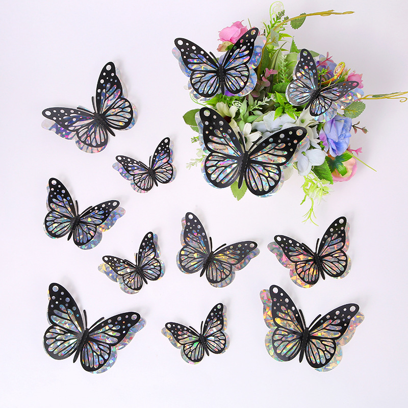 3d Decorative Hollow Butterfly Wall Stickers Double Layer Metal_voghion.com