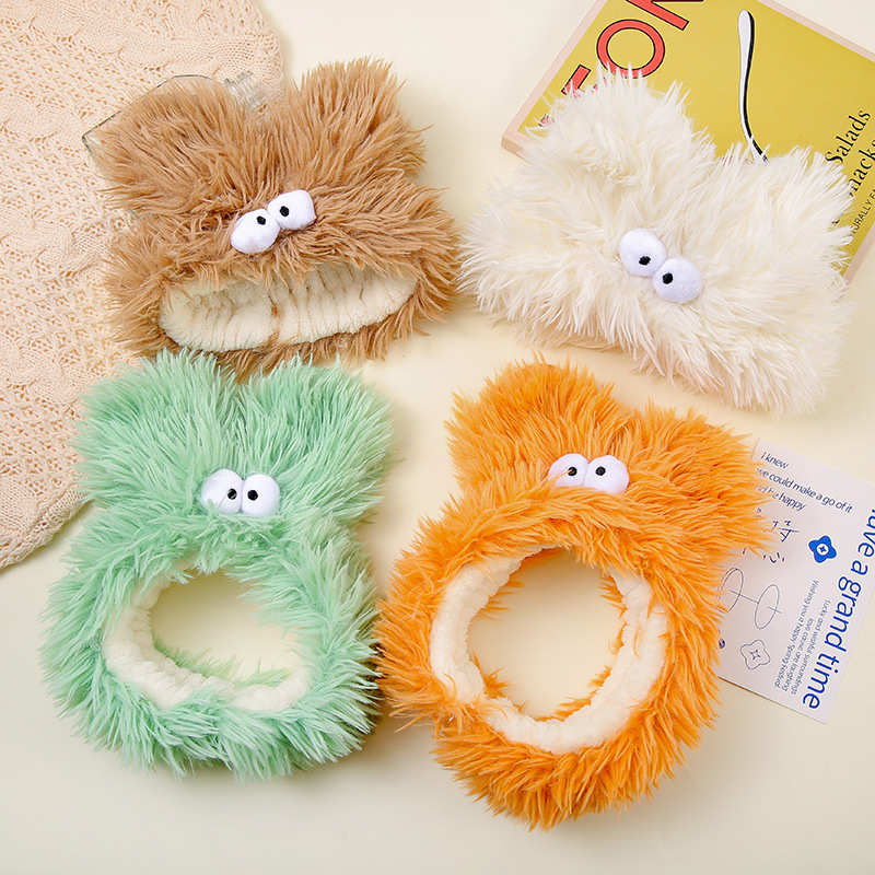 Caliente feo lindo Orejas de conejo grande cara lavado diadema lindo divertido horquilla máscara de dibujos animados de otoño e invierno banda de pelo de felpa