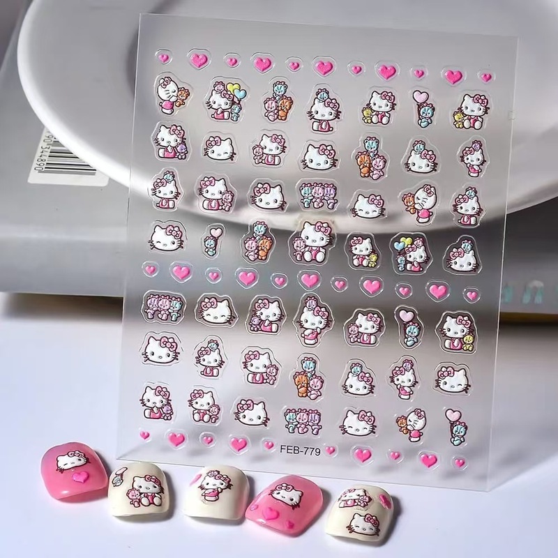 かわいいネイルアートステッカー粘着リトルレッドブック同新年キティフラットネイルキティウォーターカップ携帯電話|undefined