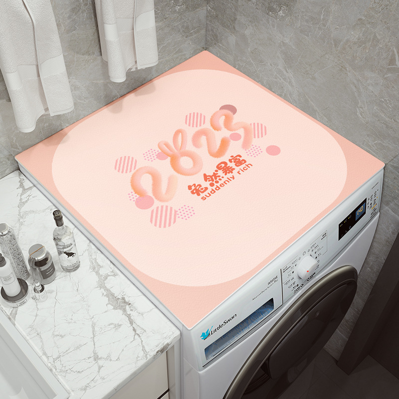 Conejo nuevo tambor lavadora cubierta de polvo paño multifunción microondas horno cubierta de cuero toalla refrigerador estera impermeable y a prueba de aceite