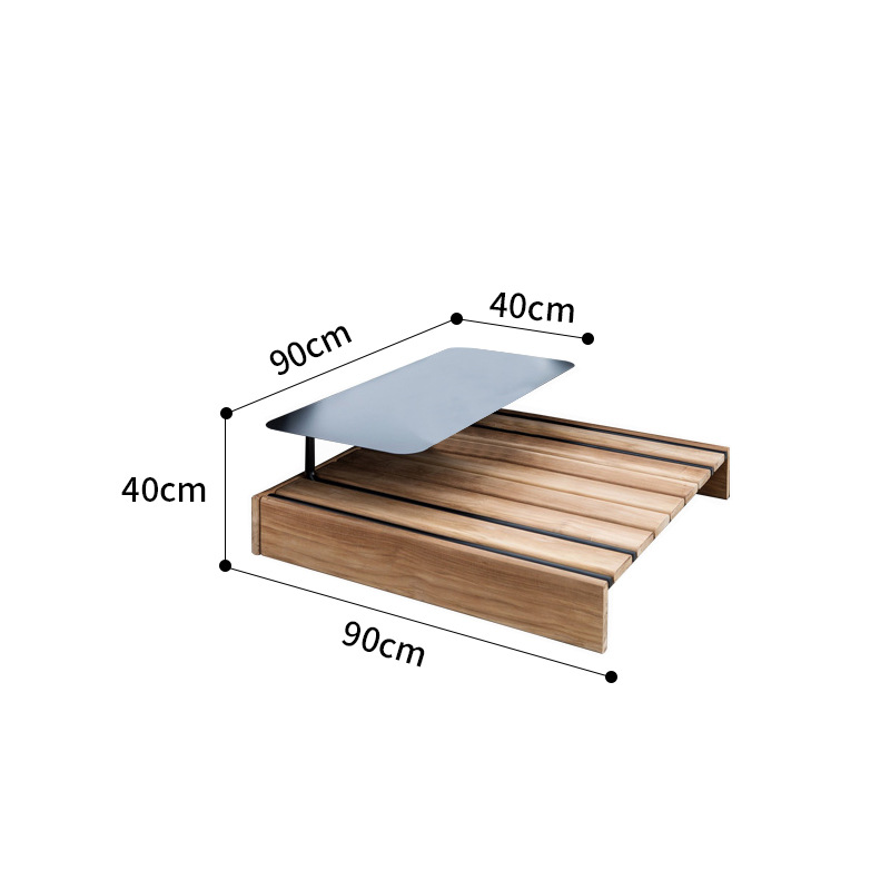 Sofá de ratán de teca al aire libre, patio, balcón al aire libre, jardín, ocio, hotel, muebles creativos de madera maciza