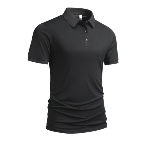 Summer Plain Color Polo Shirt Men's Collar Business Style Short Sleeve Trend Brand T-Shirt Korean Version Slim Fit Trendy Versatile Fashion