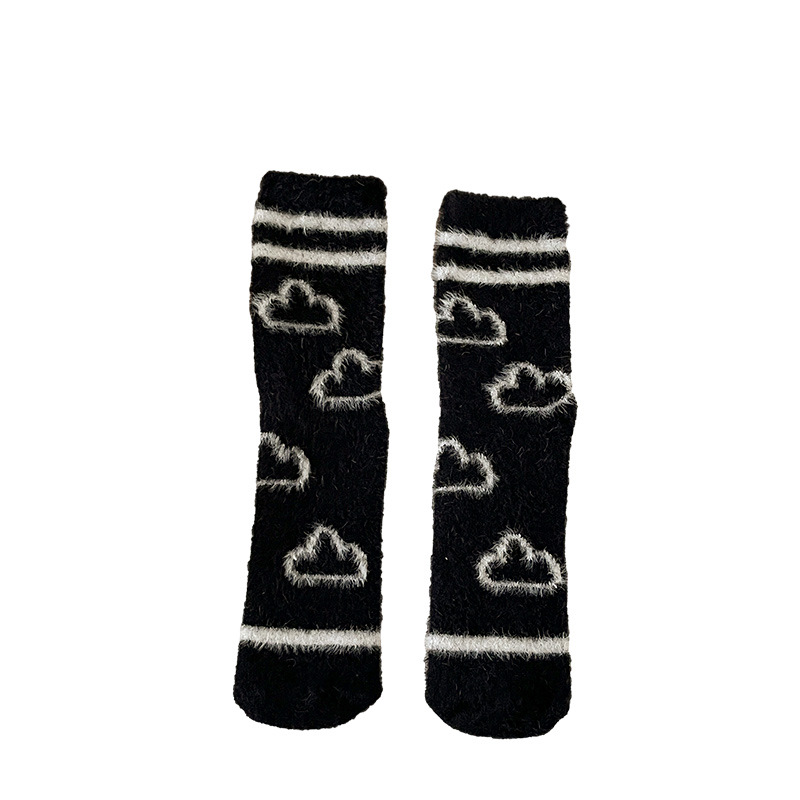 Cartoon velvet demi-season keep warm cute socks for pregnant