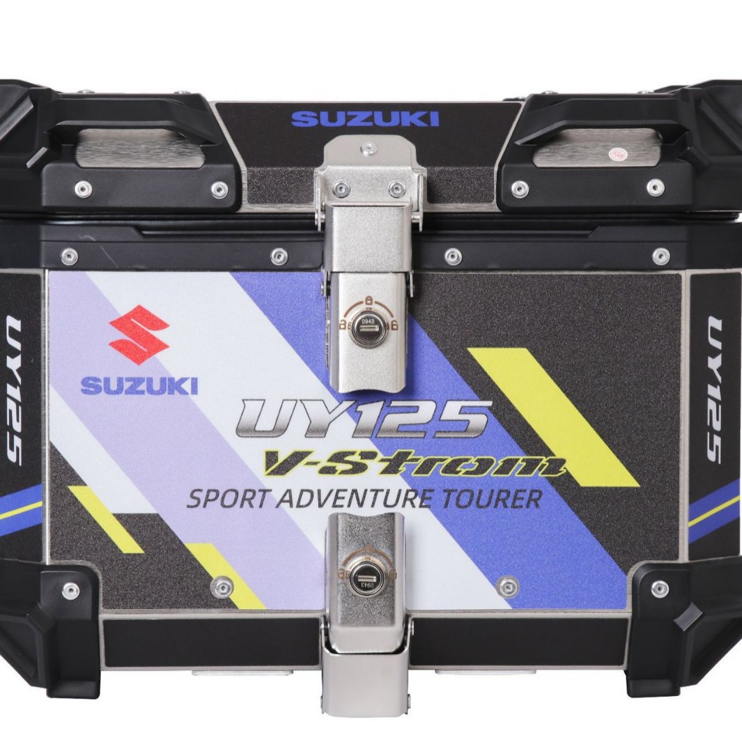 45LUY125 calcomanía negro azul aleación de aluminio caja trasera motocicleta caja trasera scooter ternero coche eléctrico baúl