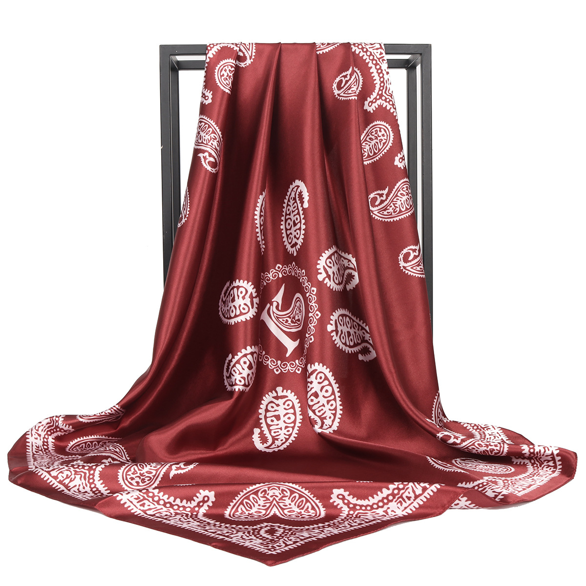 60g Weight Women's Streetwear Cashew Nuts Satin Printing Silk Scarf