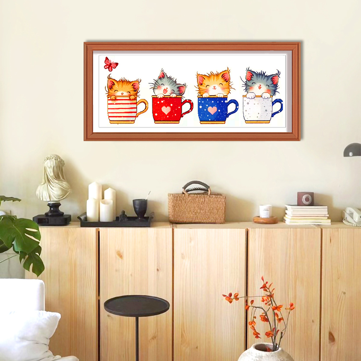 Cross-border diy material paquete de menú gato nuevo lindo animal dormitorio sala de estar diy bordado image 3