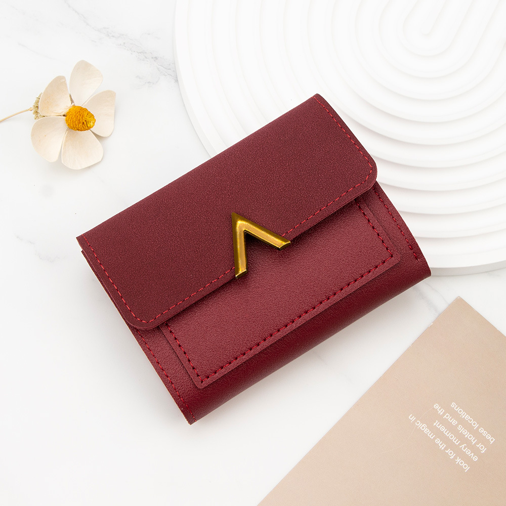 Nuevo estilo coreano simple de las mujeres cartera corta de gran capacidad chica estudiante cartera pequeña tarjeta titular de la moneda monedero