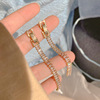 Silver needle, advanced retro earrings from pearl with tassels, silver 925 sample, high-quality style, bright catchy style