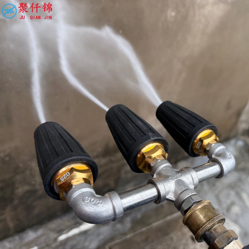 Cross-Border High-Pressure Cleaning Machine Lotus Rotating Aluminum Alloy Multi-Port Nozzle 4000Ps Bark Peeling Machine Nozzle