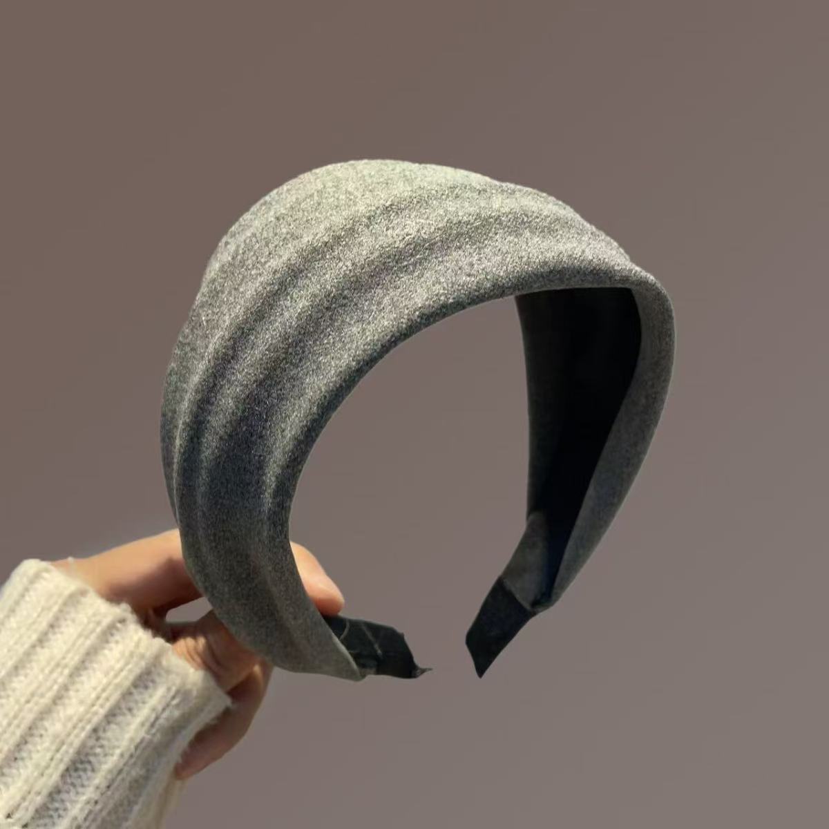 Suede headband-grey