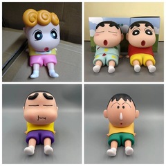 蠟筆小新 小葵 手機支架好吃小新 阿呆懶人 擺件盒裝手辦