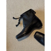 牛皮版~小众时髦新款马丁靴女真皮蝴蝶结踝靴内增高靴子方头短靴