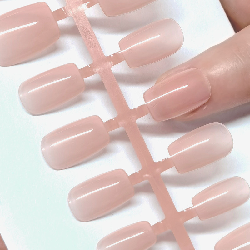 Naked powder healthy color colored nail piece pink transparent color nail patch fake nail piece 30 pieces special nail piece for wearing nail Naked powder healthy color colored nail piece pink transparent color nail patch fake nail piece 30 pieces special nail piece for wearing nail