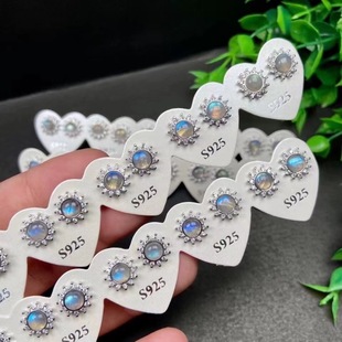 Moonstone Earrings, Gray Moonstone Earrings, S925 Silver Inlaid Moonstone Earrings, Strong Light Manufacturers, Running Volume and Price