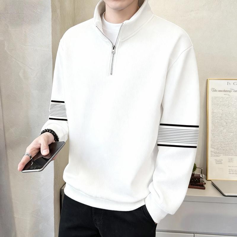 High-End Half-Zip Sweatshirt Men's Spring and Autum 2025 New Trendyy Casual Stand-Up Collar Bottoming Shirt Brand Long-Sleeved T-Shirt