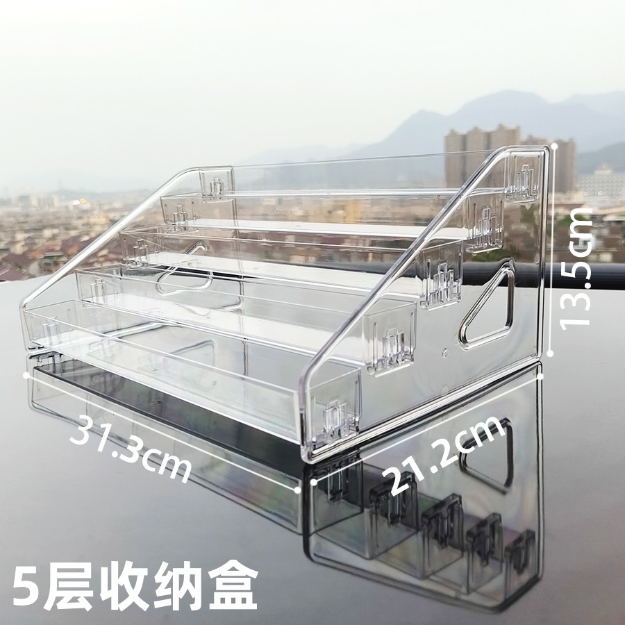 Mini estante de exhibición de vinos extranjeros tipo escalón multicapa gabinete de vinos pequeño estante de almacenamiento de vinos acrílicos