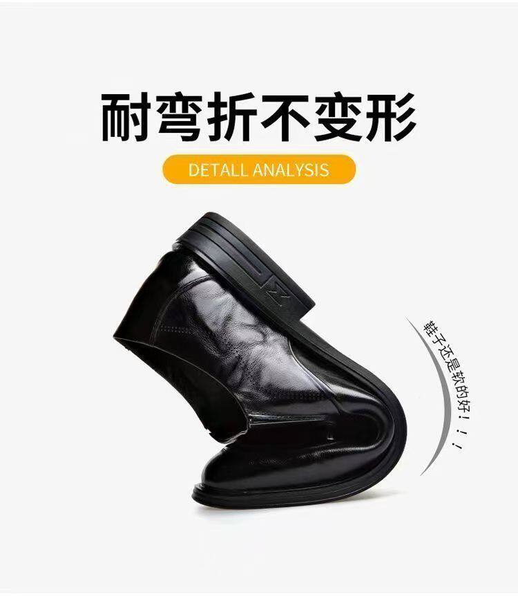 Giày da nam công sở dập nổi cao cấp mũi nhọn gót thấp — WZ889 màu đen chi tiết 7