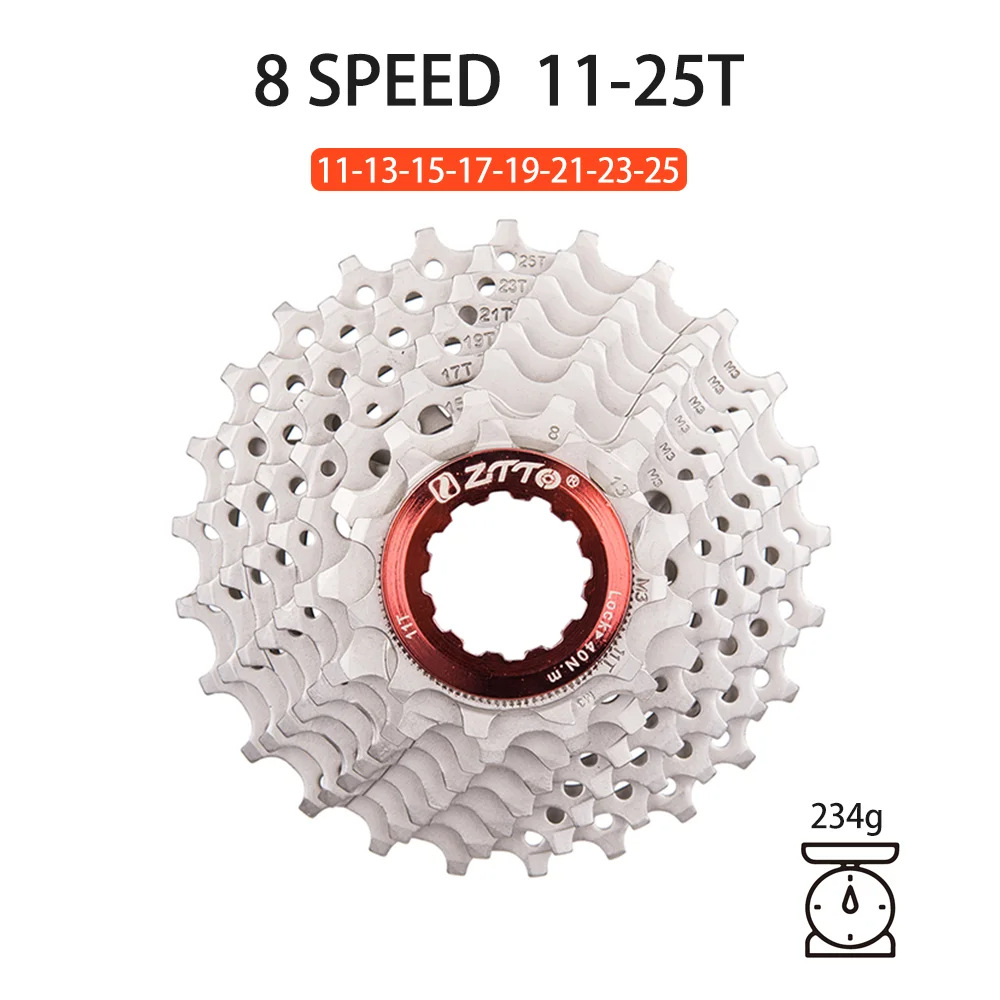 8 velocidades 25T plata