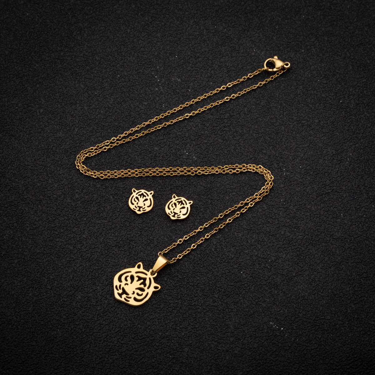 Fashion Animal Stainless Steel Titanium Steel Plating Earrings Necklace 1 Set