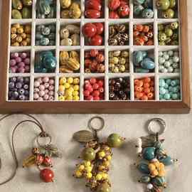 【繁花】晕染陶瓷串珠编织钥匙扣毛衣链手链散珠diy配件材料珠子