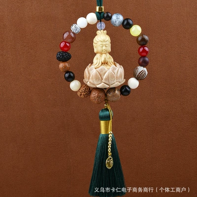 Car hanging | Eighteen Seed Multi-Treasure Buddha Beads for - eighteen-seeds-guanyin-to-keep-safe-and-green