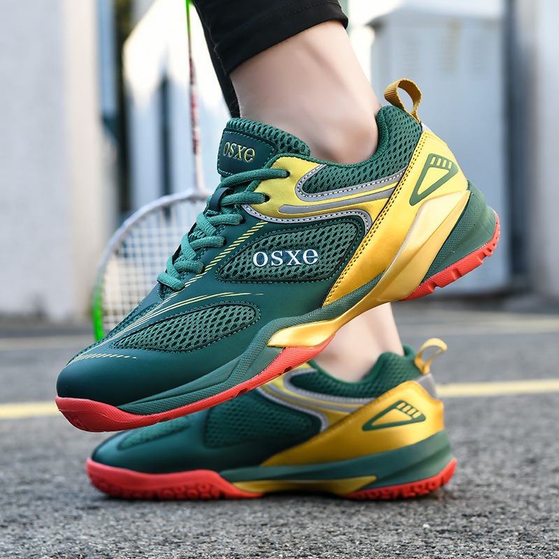 Badminton Shoes Contrast Color Men's and Women's Shoes Real Carbon Board Breathable Non-slip sneaker Wear-resistant Shock-absorbing Training Shoes volleyball shoes